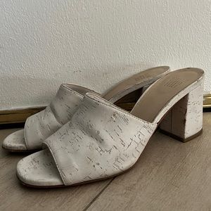 Maryam Nassir Zadeh Block Heel Sides Slip On Sandal Burch White